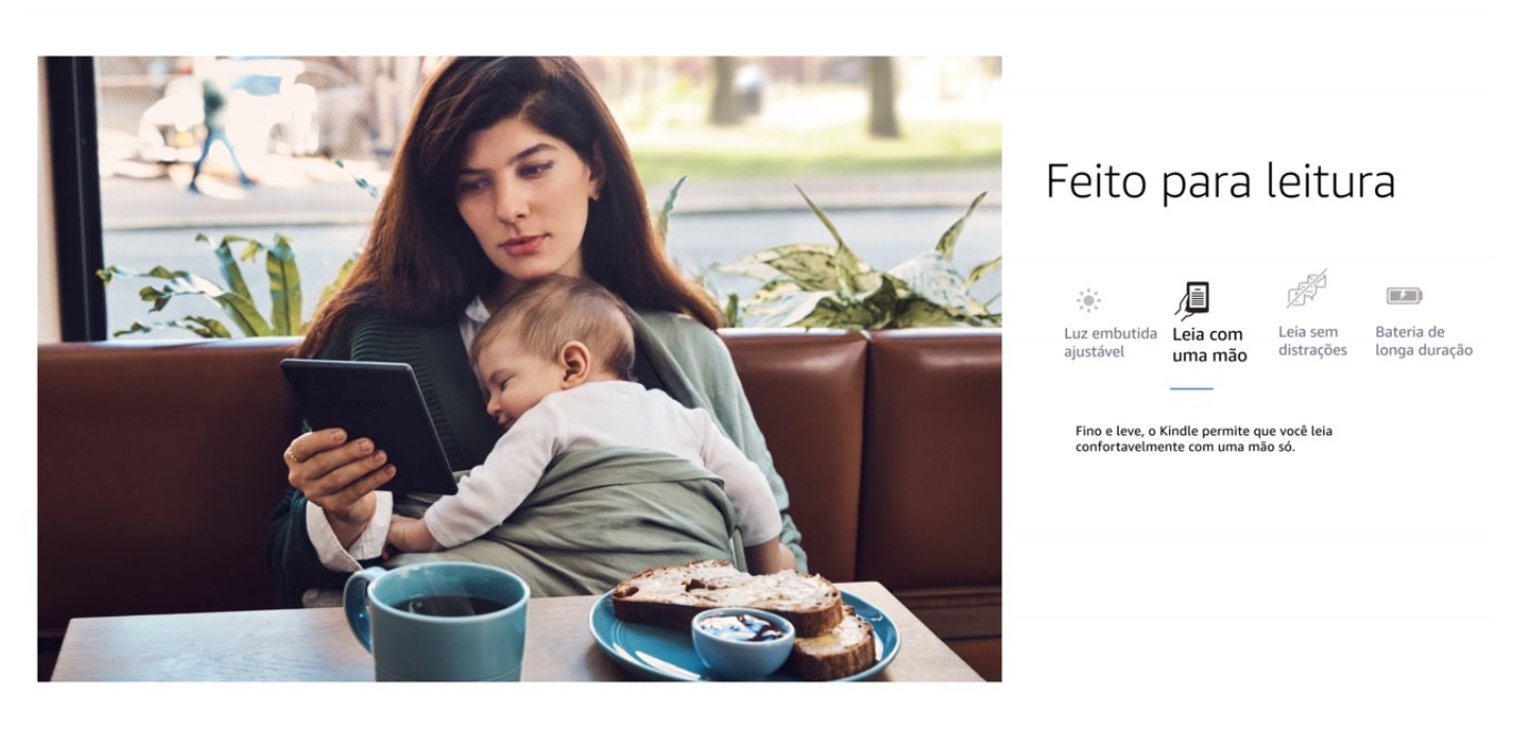 Kindle 10ª Geração Branco Luz Integrada Wi-Fi 8GB - AO0773